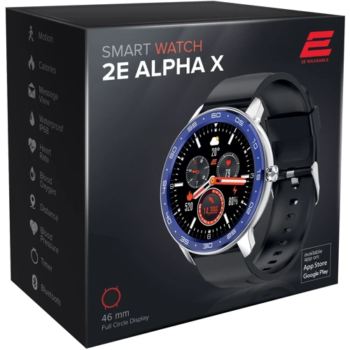 Смарт-часы 2E Alpha X 46 mm Silver-Blue: Операционная система Проприетарная