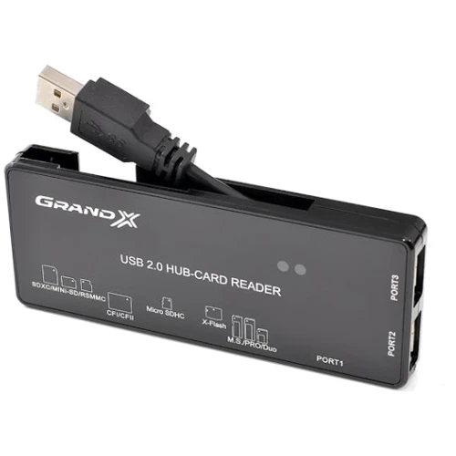 Аксессуар для ноутбуков USB хаб + мультикартридер + 1,2m USB cable Grand-X (GHC-301): Тип аксессуара USB хаб