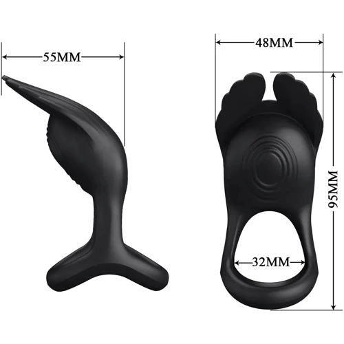 Эрекционное виброкольцо LYBAILE Pretty Love - Vibration Penis Ring SILAS Black (BI-210318)