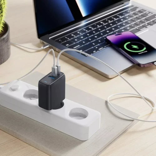 Зарядное устройство Proove Wall Charger 2xUSB-C+USB Shot GaN 67W Black: Тип сетевое