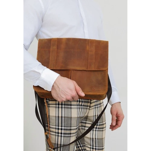 Мужская сумка почтальонка BlankNote Classic светло-коричневый Crazy Horse (BN-BAG-55-k-kr): Страна производитель Украина
