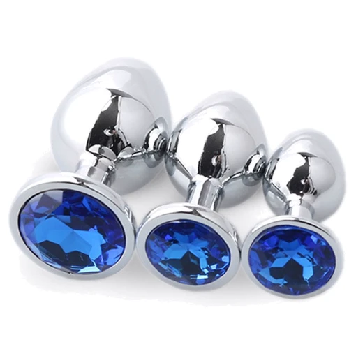 Набор анальных пробок NDS 1005-2 Silver/Blue (22289)