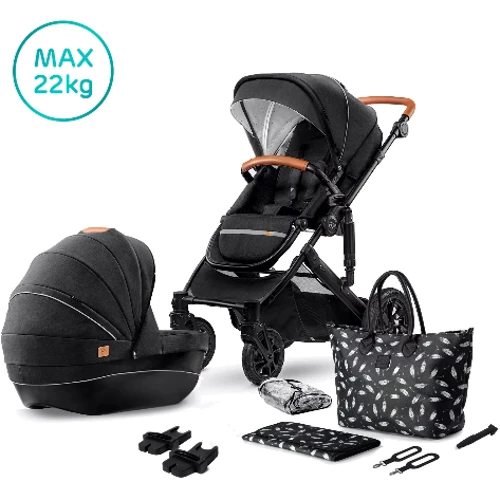 Универсальная коляска 2 в 1 Kinderkraft Prime Black + MommyBag (KKWPRIMBKMB200)