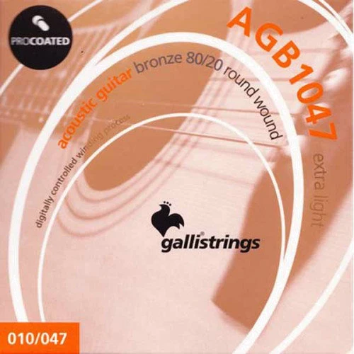 Струна для гитар Струны для акустической гитары Galli PROcoated AGB1047-12 (12-47) 12-Strings Light