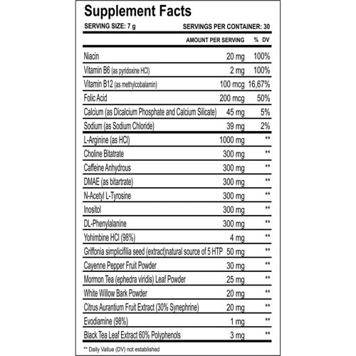 Cloma Pharma Black Spider Powder 210 g /30 servings/: Тип Комплекс до тренировки