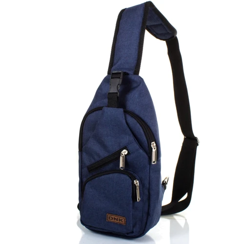 Мужская сумка-слинг DNK Leather синяя (DNK-JOKER-2-BAG-2)