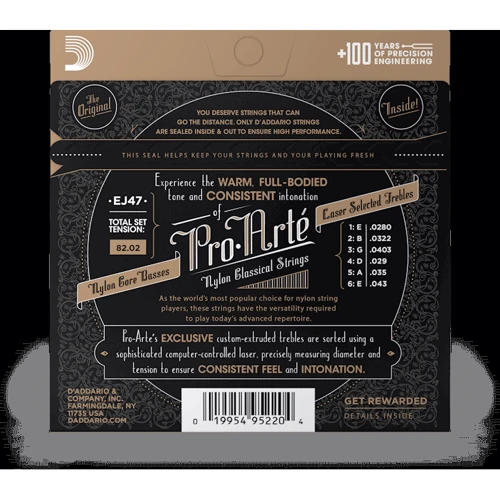 Струна для гитар Комплект струн D'addario EJ47 Pro-Arte 80/20 Bronze Wound Normal Tension