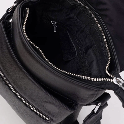 Чоловіча сумка планшет Ricco Grande чорна (K12110-1bl-black: Фактура Матовая, Гладкая