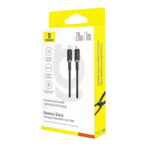 Кабель Baseus Cable USB-C to Lightning Dura Series 20W 1m Black/Gold (P10377800U01-00): Длина 1 м