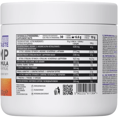 OstroVit PUMP Pre-Workout 300 g / 30 servings / Orange