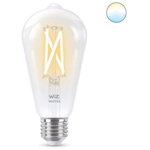 Умная лампочка WiZ, E27, 7W, 60W, 806Lm, ST64 2700-6500K Wi-Fi: Тип цоколя E27