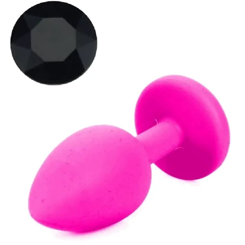 Силиконовая анальная пробка с кристаллом Silicon Pink 05 ( размер S ), SKN-SIL-PINK 05