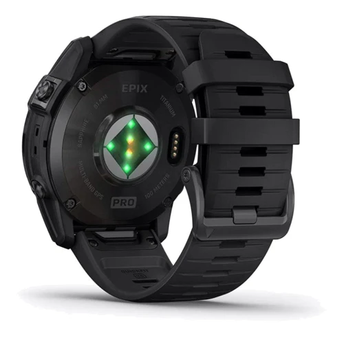 Смарт-часы Garmin Epix Pro (Gen 2) 51mm Sapphire Carbon Grey DLC Titanium with Black Band (010-02804-01): Фитнес-функции Шагомер, Умный будильник, Секундомер, Пульсометр, Пульсоксиметр, Подсчет калорий, Альтиметр, GPS-модуль