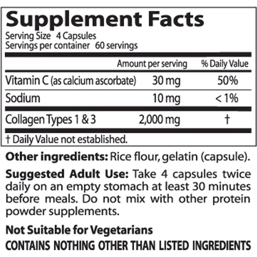 Doctor's Best Best Collagen Types 1 & 3 500 mg 240 Caps Колаген 1 і 3 типу: Тип колаген