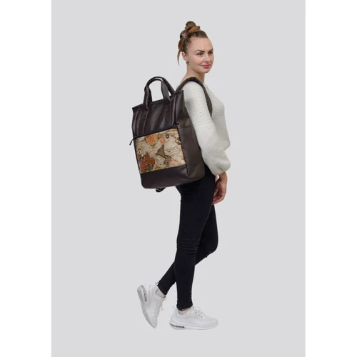 Жіноча сумка-рюкзак Sambag Shopper темно-коричнева (93541020p): Країна виробник Украина