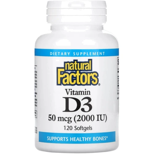Natural Factors Vitamin D3 Вітамін Д3 2000 МО 120 капсул