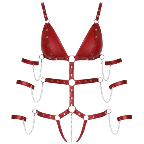 Боди с фиксаторами для рук Orion Bad Kitty Strap Body Red, L