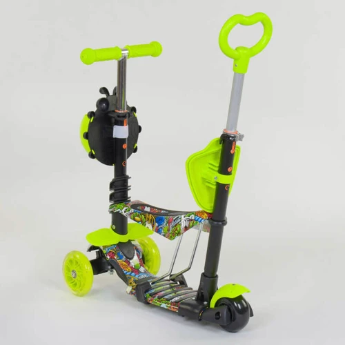 Самокат 5в1 Best Scooter (PU колеса с подсветкой) Абстракция Multicolor (74059): Тип колес литые