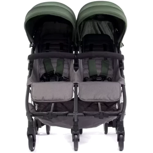 Прогулочная коляска для двойни Baby Monsters Kuki Twin, зеленый, черное шасси (BMKT-10005_012): Материал колес резина