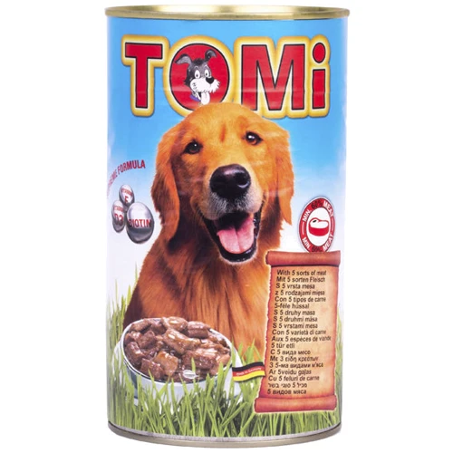 Консерви для собак TOMi 5 kinds of meat 5 ВИДІВ М'ЯСА 1.2 кг