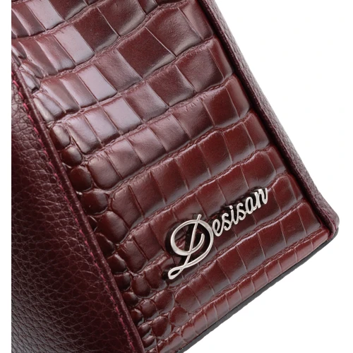 Женская сумка тоут Desisan бордовая (SHI6030-339): Тип ручки Со съемным ремнем, Плечевой ремень, С двумя ручками, Короткая ручка