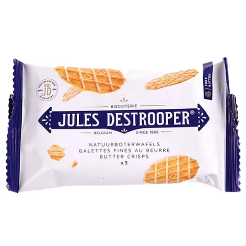 Вафлі вершкові Biscuiterie Jules Destrooper Butter Waffles 33 г (5410471908487)