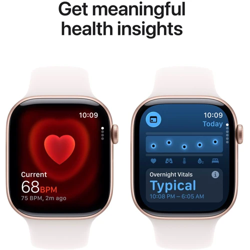 Apple Watch Series 11 GPS 46mm Rose Gold Aluminium Case with Light Blush Sport Band - M/L (MEV74)