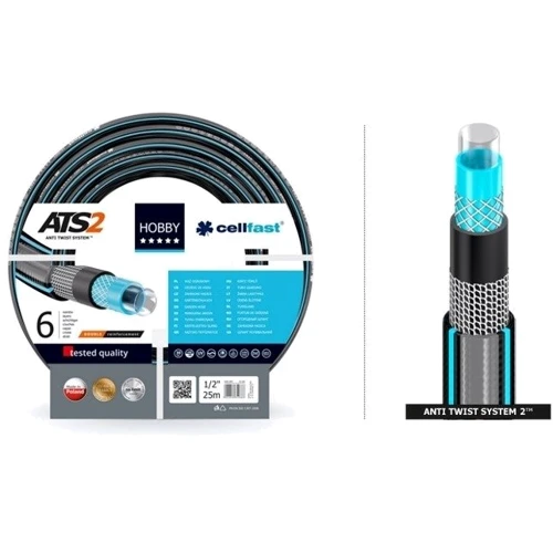 Шланг Cellfast садовый 16-200 (Hobby ATS 1/2'' 25 м): Диаметр, дюймы (мм) 1/2 (13)