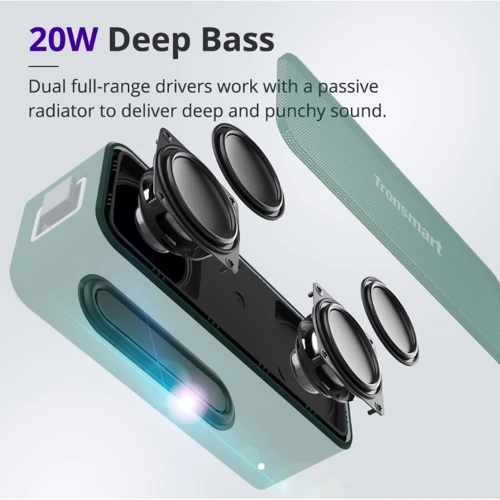 Акустика Tronsmart Element T2 Plus Green: Частотний діапазон 20 – 16 000 Гц