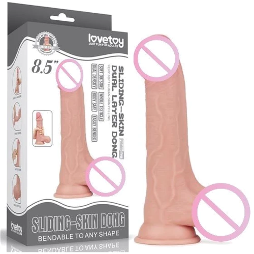 Фаллоимитатор LoveToy Sliding-Skin Dual Layer Dong 8.5" Flesh