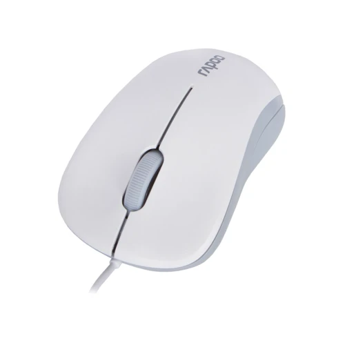 Мышь RAPOO N1130-Lite USB, белая: Эргономика для правой и левой руки