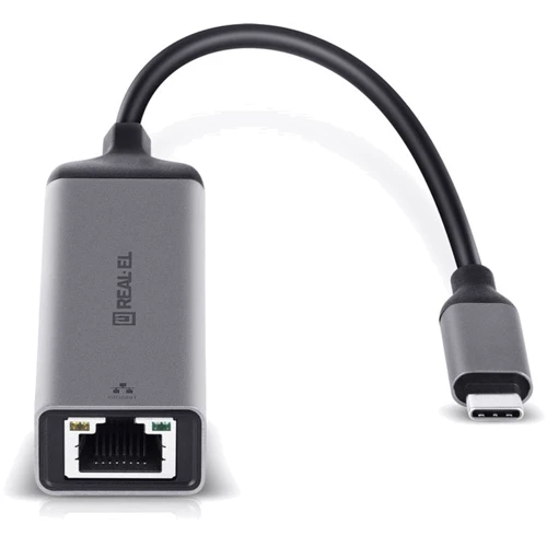 Адаптер REAL-EL Adapter USB-C to RJ45 CE-150 Space Grey (EL123110004): Интерфейс подключения USB-C