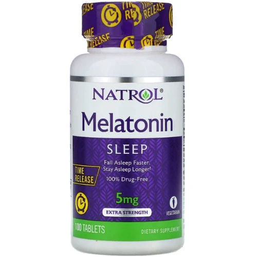 Natrol Melatonin, Time Release, Extra Strength, 5 mg, 100 Tablets (NTL-04837)