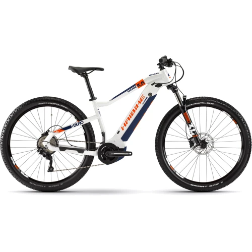 Электровелосипед Haibike SDURO HardNine 5.0 i500Wh 10 s. Deore 29", рама L, бело-оранжево-синий, 2020