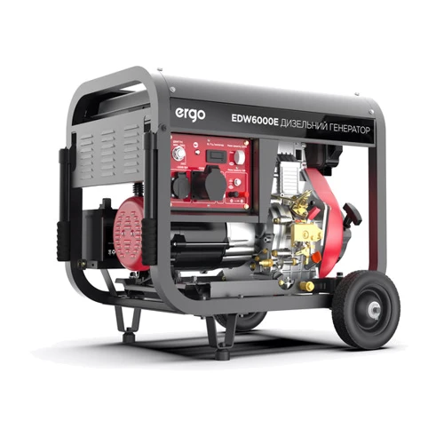 Генератор дизельний ERGO EDW6000E: Объем двигателя 455 куб.см