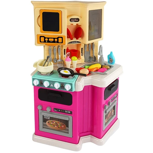 Детская кухня: 77 аксессуаров, звук, свет, рабочий кран, парогенератор, посуда (922-165): Производитель Noname
