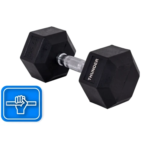 Гантель Thunder 12.5 кг (HEXAGONAL-DUMBBELLS-12,5K) фото 5
