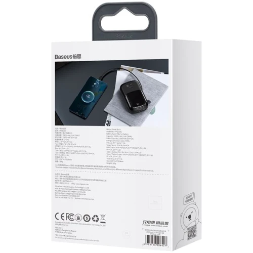 Зовнішній акумулятор Baseus Power Bank 20000mAh з USB-C Cable Q Pow Display 22.5W Black (PPQD-I01) фото 10