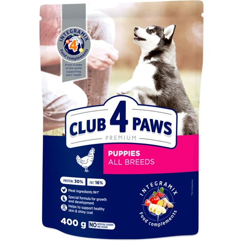 Сухой корм Club 4 Paws Premium Puppies для щенков всех пород с курицей 0.4 кг (4820083909443)