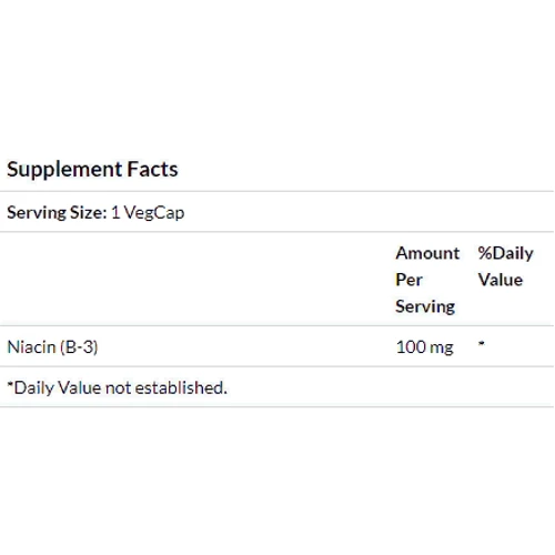 Solaray, Niacin, 100 mg, 100 Veg Capsules (SOR04359): Форма выпуска Капсулы