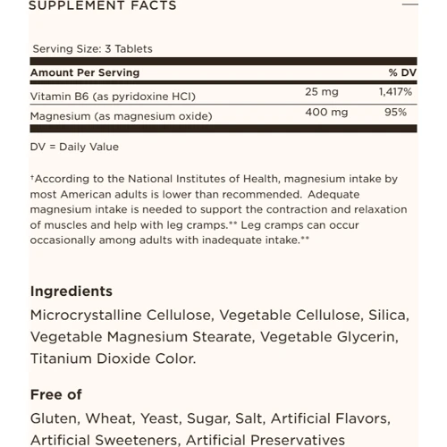 Solgar Magnesium, with Vitamin B6, 250 Tablets Магний, витамин В6 фото 8