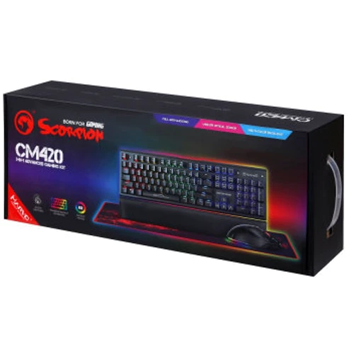 Комплект проводной Marvo CM420 USB Black: Тип клавиш мембранный