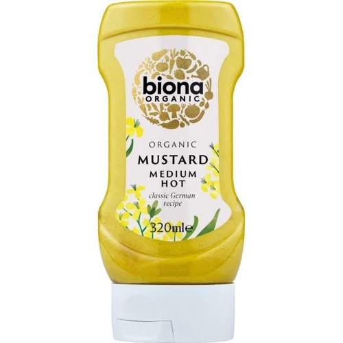 Горчица среднеострая Biona Organic Mustard Medium Hot органическая 320 г (5032722314962)