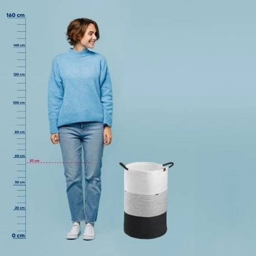 Корзина для белья KELA Hedda черно-белый 40х57 см (24453)