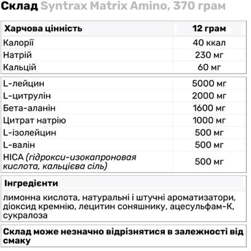 Амінокислота для спорту Syntrax Matrix Amino 370 g/30 servings/Orange: Смак Апельсин