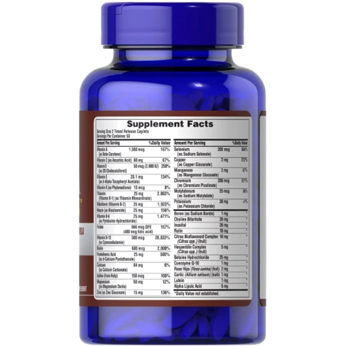 Puritan's Pride Mega Vita Min Multivitamin for Seniors Timed Release Мультивітаміни для літніх людей 100 капсул: Стать Унисекс