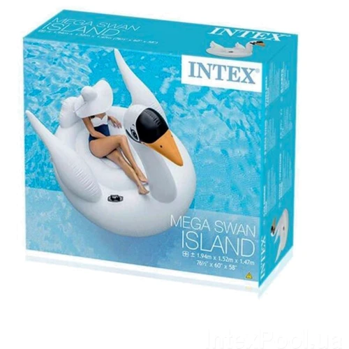 Пляжний надувний пліт Intex 56287 Мега-острів Білий лебідь, 194 x 152 х 147 см фото 4
