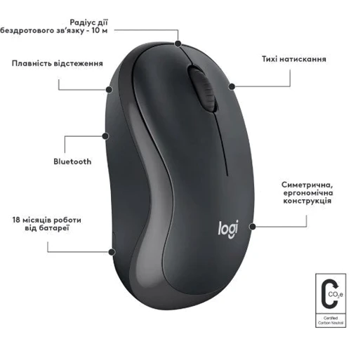 Мышь Logitech M240 Bluetooth Silent Black (910-007114): Количество кнопок 3