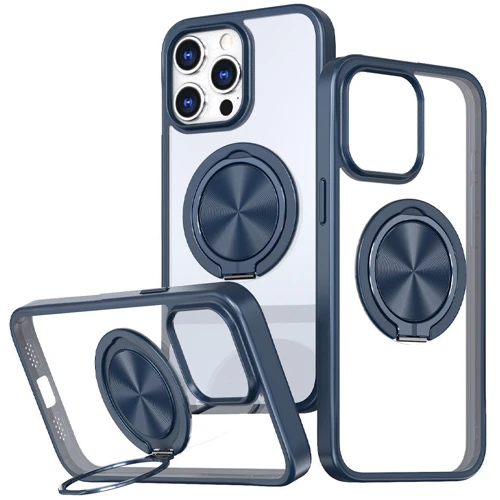 Чехол для iPhone Mobile Case TPU+PC Metal Ring with MagSafe Blue for iPhone 14 Pro Max