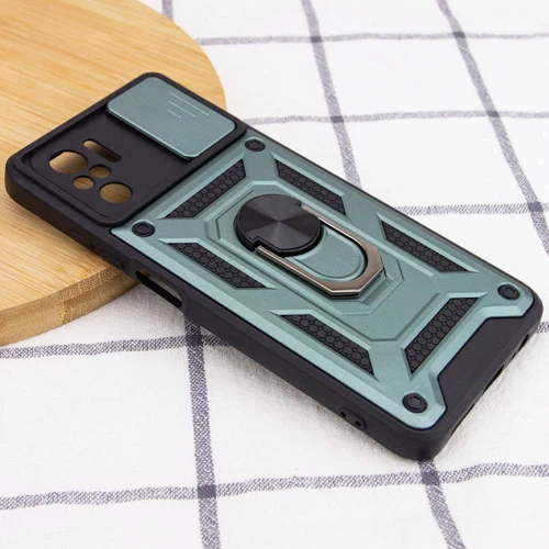 Аксессуар для смартфона Mobile Case Camshield Serge Magnetic Ring Green for Xiaomi Redmi Note 10 / Note 10s: Материал TPU (термополиуретан) и поликарбонат